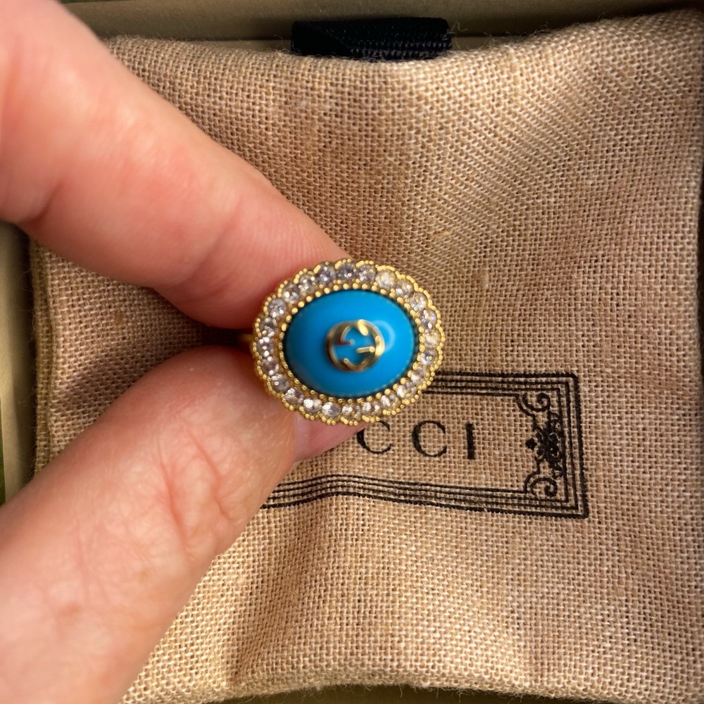 Gucci Gold and Turquoise Ring - Picture 3 of 3